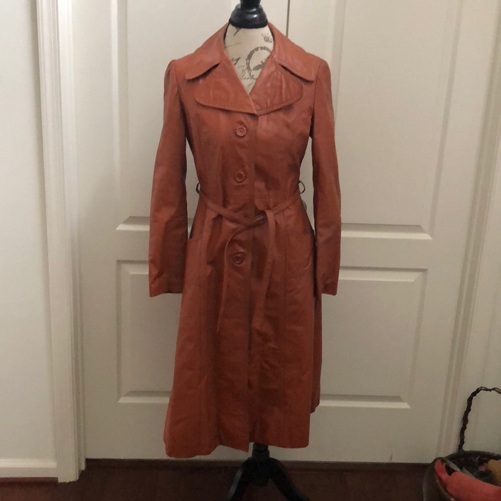 Vintage Genuine Leather Trench Coat / Dress Gem
